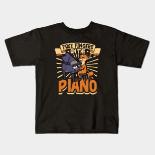 Fox at the piano Kids T-Shirt